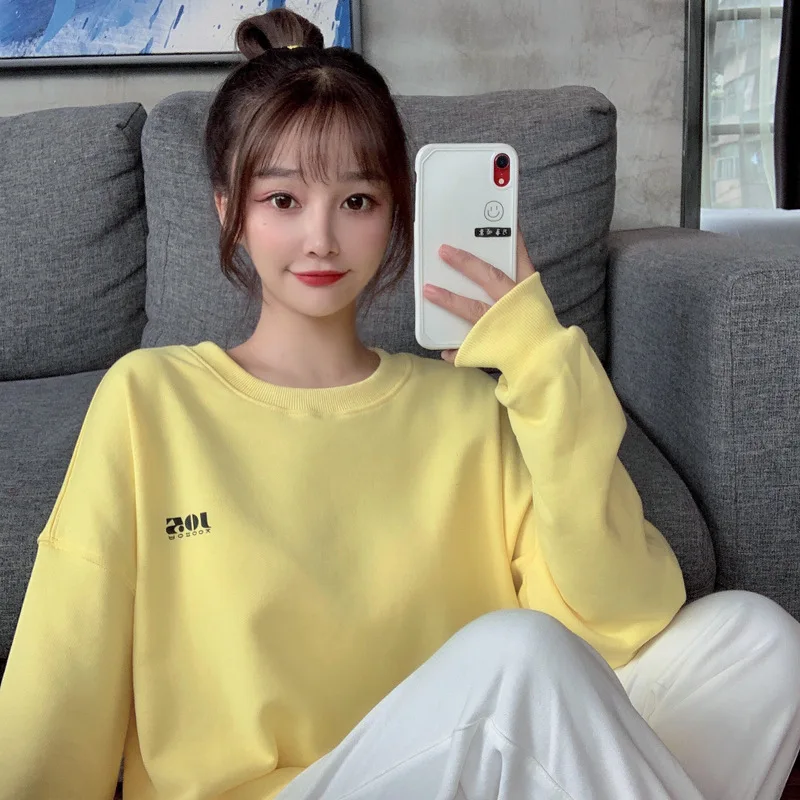 

Autumn 2020 new Korea 100 bag loose thin Wei Yi women's print top tide ins super fire students