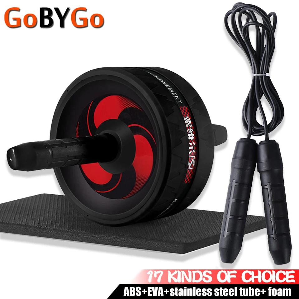 

New 2 in 1 Ab Roller&Jump Rope No Noise Abdominal Wheel Ab Roller with Mat For Arm Waist Leg Exercise Gym Fitness Equipment