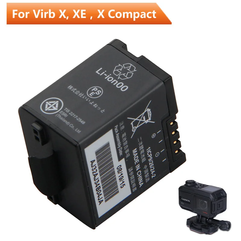 Оригинальная запасная батарея для камеры 361-00080-00 Garmin Virb X Compact VIRB XE Action Подлинная