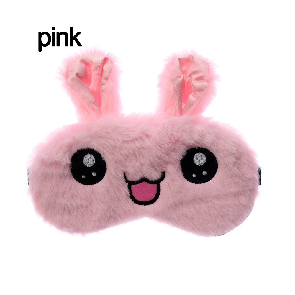 Pink 1 шт. оттенок покрытия для глаз плюшевый+ хлопковый кролик мультфильм животных спальный мягкий глаз маски повязка на глаза расслабляющий сон помощь инструменты для сна - Цвет: Pink
