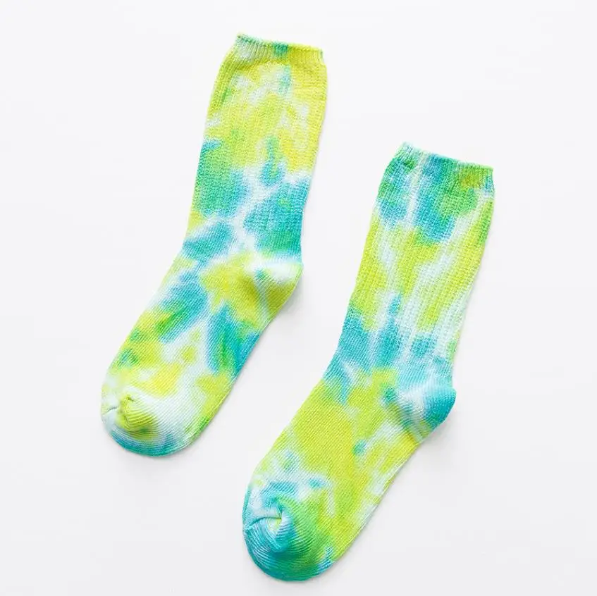 New Arrivals Women Men Tie Dye Printed Socks Cycling Running Jogging Hiking Skating Fashion Couple Gift Sox Colorful 37-42 | Женская