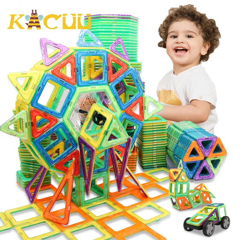 

Big Size Magnet Blocks Magnetic Designer Construction Set Model & Building Plastic Magnetic Blocks Educational Toys For Kids Gif