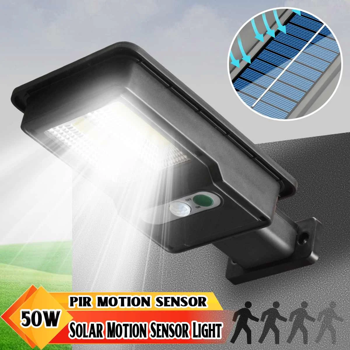 

50W 20COB LED Solar Street Lights Outdoor Security Light Wall Lamp Waterproof PIR Motion Sensor Smart Street Lamp