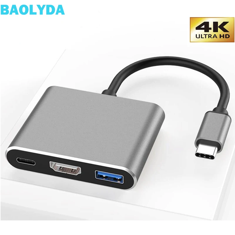 Baolyda USB C док станция USBC HDMI концентратор Thunderbolt 3 1 type c к VGA 4K адаптер для Mac book matebook