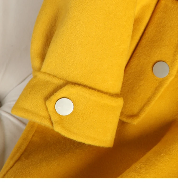 

Women Woolen Outerwear 2019 Autumn Winter Women Medium Length Hooded Casual Outerwear Korean Slim New