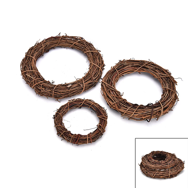 

1Pcs Christmas Natural Dried Rattan Wreath Xmas Garland Door Wall Decor