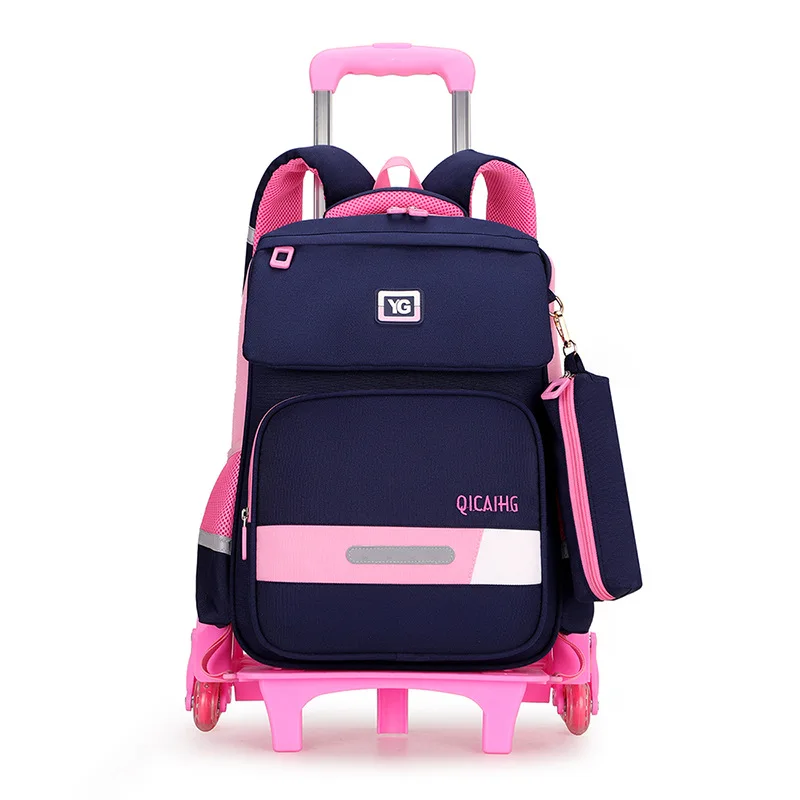 Съемный Детский Школьный рюкзак для подростков мальчиков и девочек 3 колеса