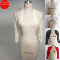 elegant 2020 new shares of women girls 34 long sleeve white lace shoulders cropped bolero jacket wedding wraps chaqueta novia