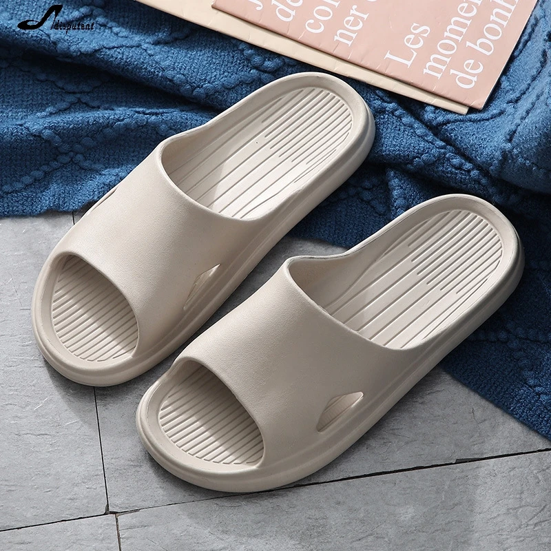 Adisputent Summer House Slippers Shoes Woman Couples Stylish Adult Sandals Slip-Proof Thick-Soled Indoor Outdoor Men Flip Flops