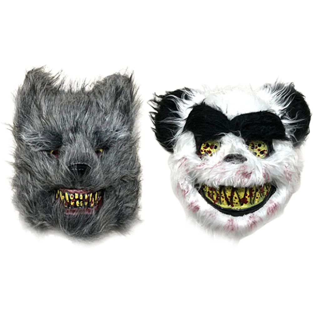 Маска в виде кровавого медведя кролика волка панды на Хэллоуин украшение для