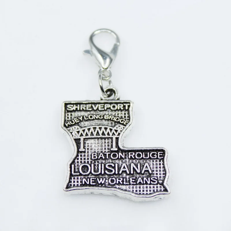 Лидер продаж, 20 шт., подвески в американском штате Луизиана, подвески с застежкой-карабином, подвески для браслетов «сделай сам», подвески, аксессуары
