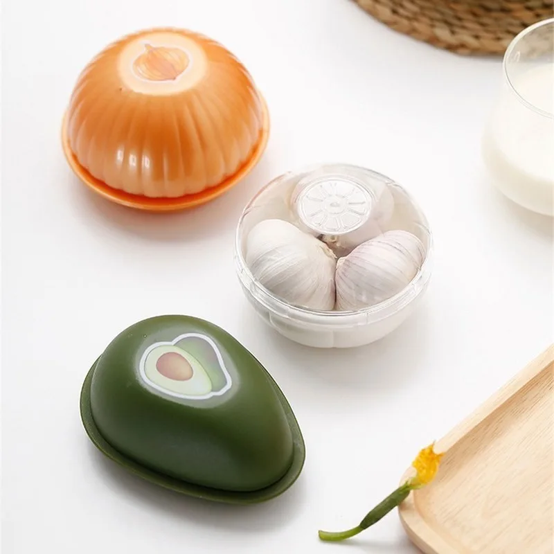 

Creative Kitchen Refrigerator Vegetable Food Containers Garlic Onion Lemon Tomatoes Shaped Plastic Fresh Storage Box Pepper