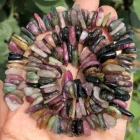 8-12 мм натуральные фишки плоские цветные турмалиновые бусины нерегулярный разделитель бусины для самостоятельного изготовления ювелирных изделий бусины для браслета ожерелье 15 дюймов