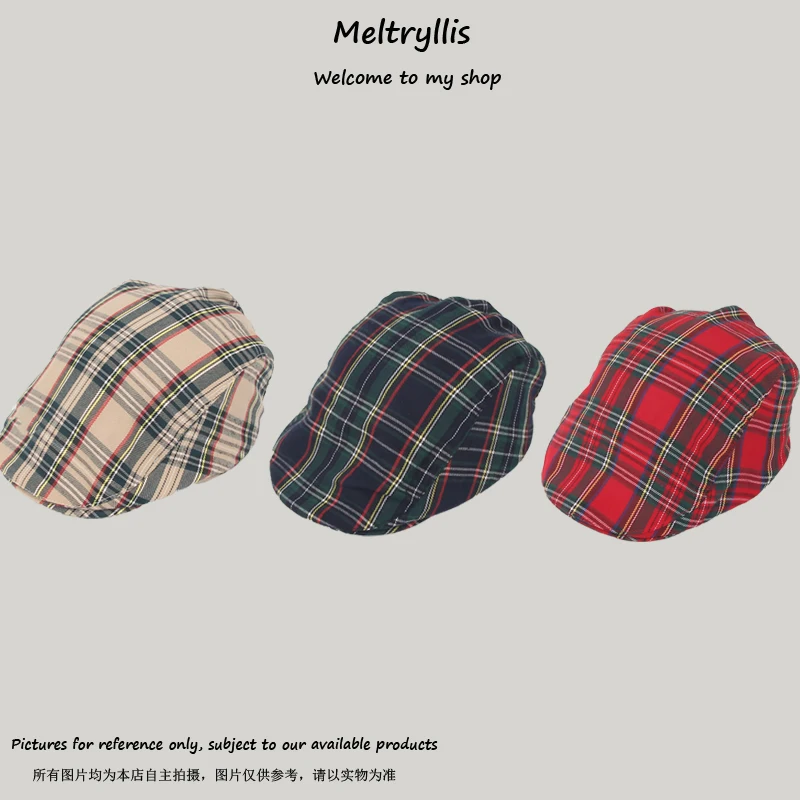 

[Meltryllis] 2020 клетчатая хлопковая кепка Newsboy, мужская повседневная Летняя Кепка Gorras Planas, Плоские береты для женщин, шляпа Duckbill, козырек, головные...