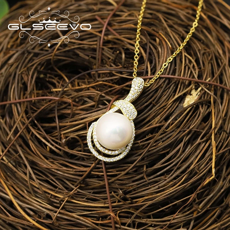 Glseev Music Symbol Sterling Silver Natural Freshwater Pearl Necklace Women's Birthday Party Fashion Exquisite Jewelry GN0321 |