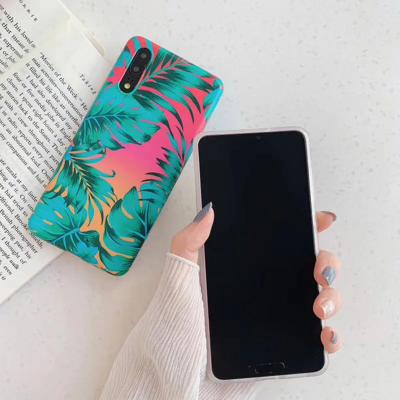 3 Чехол для телефона s для huawei P20 P30 Pro Lite, матовый чехол с листьями и цветами, чехол из ТПУ для huawei Mate20 Pro Lite Nova 3e 4e, чехлы для задней панели - Цвет: 3