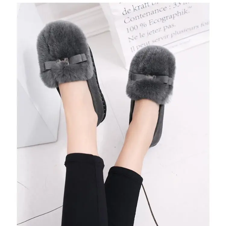 

Шерстяные туфли для женщин, зимние тканевые туфли в стиле старого Пекина, толстая мягкая подошва, плюшевые теплые туфли