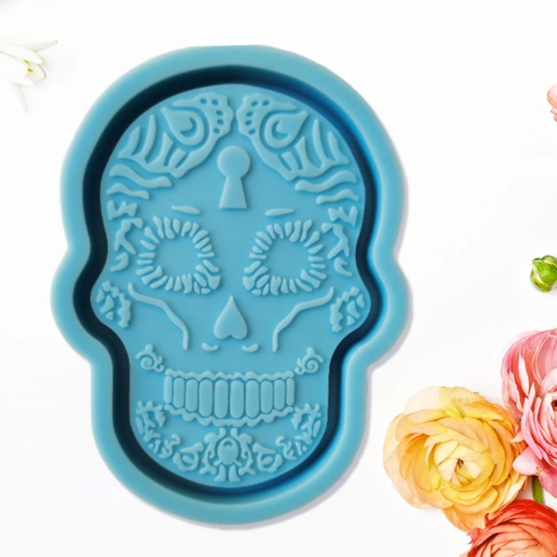 

Skull Shape Storage Box Epoxy Resin Mold Silicone Mould DIY Crafts Making Tools L41B