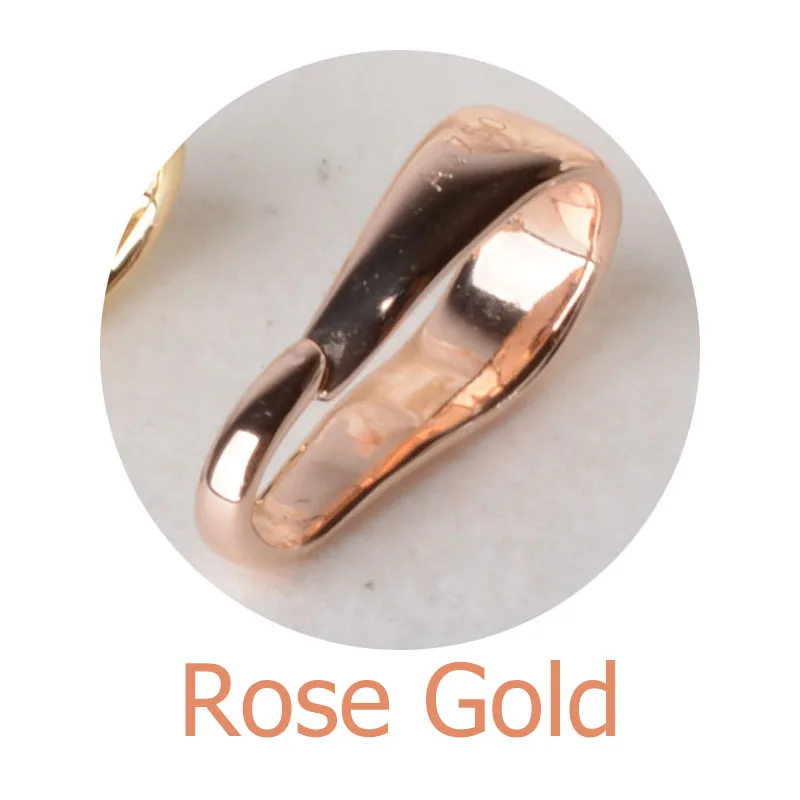 Rose Gold Твердый 18k карат золотой кулон застежка под ключ разъем, DIY ювелирных изделий - Цвет: Rose Gold