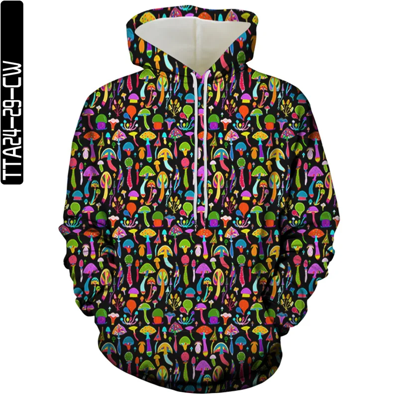 

Summer thin 3D printing mushroom men's and women's sweatshirt hoodies fashion hip-hop pullovers casual jogging fitness clothes