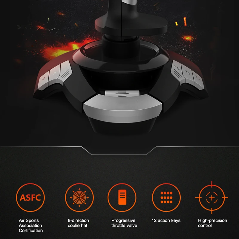 

PXN-F16 3D USB Joysticks Wired Flight Stick Joystick with Vibration Function Flight Simulator Joystick Controller for Window PC