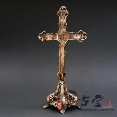 Высококачественные декоративные украшения из античной бронзы с Иисусом крестом