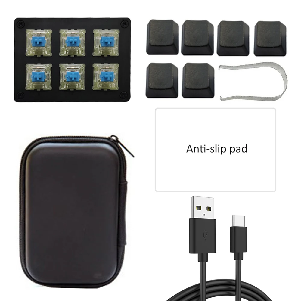 USB 6 клавиш Мини Портативная механическая клавиатура с горячей вилкой Вишневый Mx