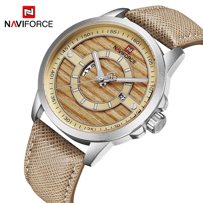 NAVIFORCE брендовые Модные мужские в деловом стиле Мужские кварцевые наручные часы