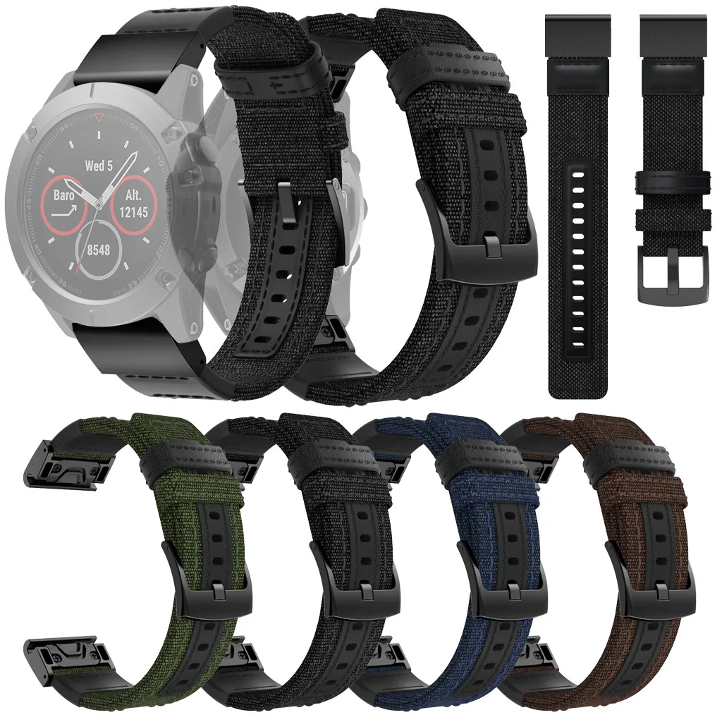 Ремешок нейлоновый для часов Garmin Fenix 5X/5X Plus/Fenix 3/3HR 260 мм 4 цвета | Электроника