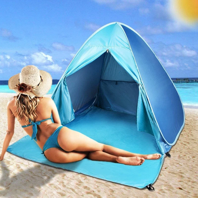 

Beach Tent UPF 50+ Automatic Open Sun Shelter Umbrella Outdoor Sun Shade for Camping Fishing Beach Fit 2-3 Person