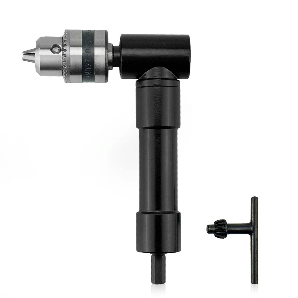 

90 Degree Right Angle Electric Drill Corner 8mm Hex Shank Turning Device Bend Extending Three-jaw Chuck Range 1-10mm