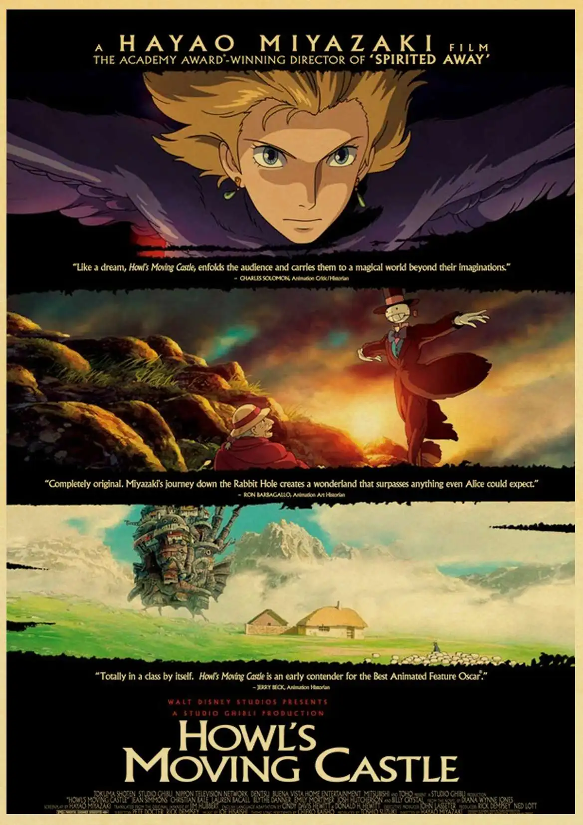 Хаяо Миядзаки carrrtoon movie Howl's Moving замок Высокое качество ретро постер ВИНТАЖНЫЙ ПЛАКАТ настенный Декор для дома Бар Кафе