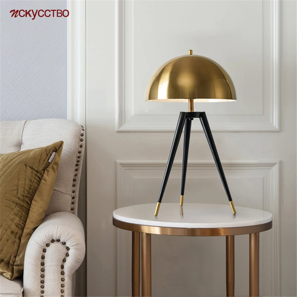 Скандинавский дизайнерский тренога металлический абажур настольная лампа для