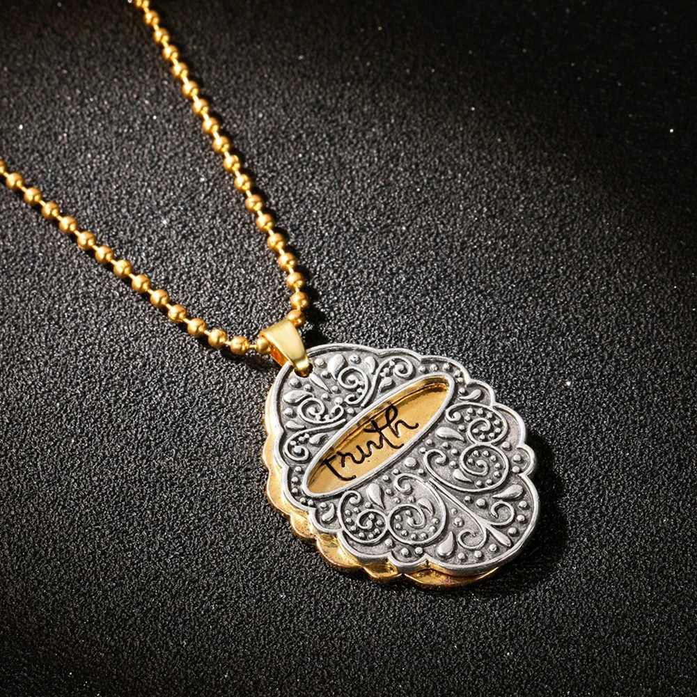 Креативная простая двойная подвеска с надписью правды из сплава ожерелье