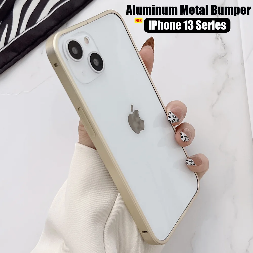 

Чехол для телефона iPhone 13 Pro Max, роскошный алюминиевый бампер, металлический чехол с пряжкой в форме сердца для iPhone 13 Mini Pro 13 mini, металлический ч...