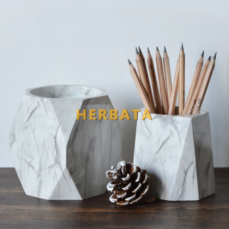 Мраморный держатель для ручек простая коробка хранения креативный Настольный