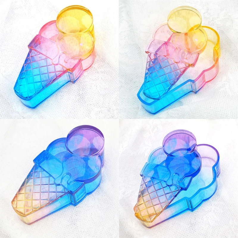 

Cute Ice Cream Storage Bin with Lid Resin Mold Popsicles Jewelry Storage Box Silicone Resin Casting Mold Art Craft Tools T84A