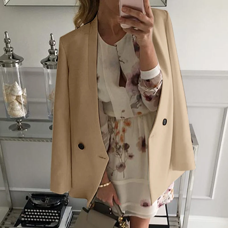 

Элегантный офисный костюм ZANZEA, верхняя одежда, Женский Повседневный Блейзер 2021, модные однотонные пальто, женские стильные белые кардиганы,...