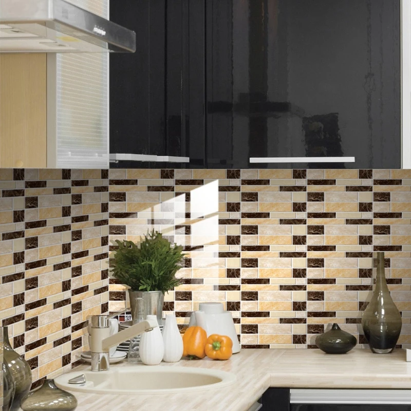 

48 Sheet Self Adhesive Tile Stickers Peel and Stick Backsplash 3D Wall Decals H3CC