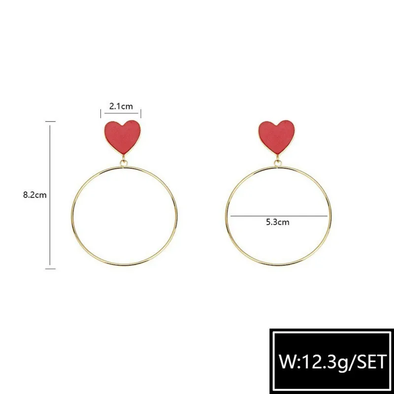 

Fashion Exaggerated 2020 Creative New Peach Heart Earrings Round Personality Temperament Net Red Explosion Models Accessories