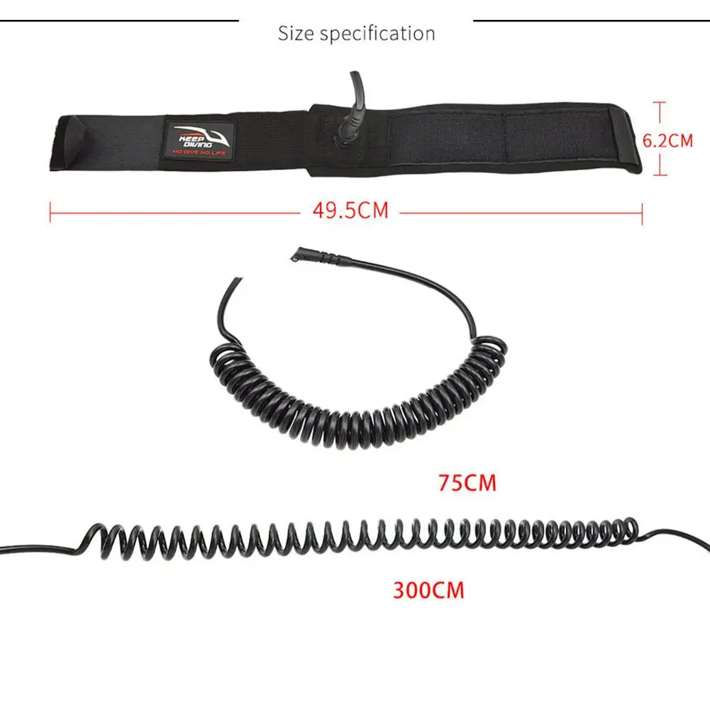 

7MM Black Surfing Leash Stand Up Paddle Rope Surfing Ankle Leg Quality Board Coiled Foot High Spring Rope for Surfboard Dropship