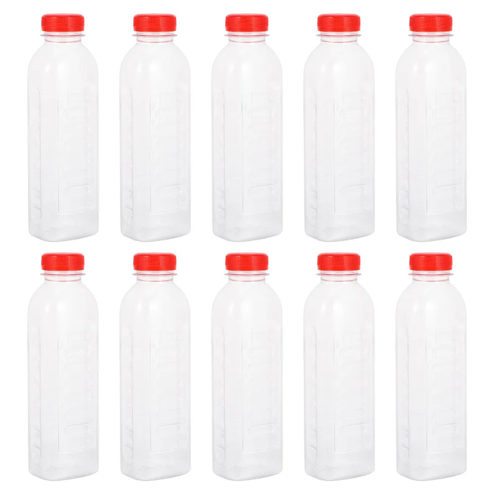 10 шт. одноразовые пустые бутылки 500 мл прозрачные со шкалой|Бутылки для воды| |