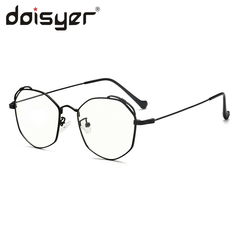 

DOISYER Personality color changing anti blue light plain goggles metal open ball polygon glasses frame