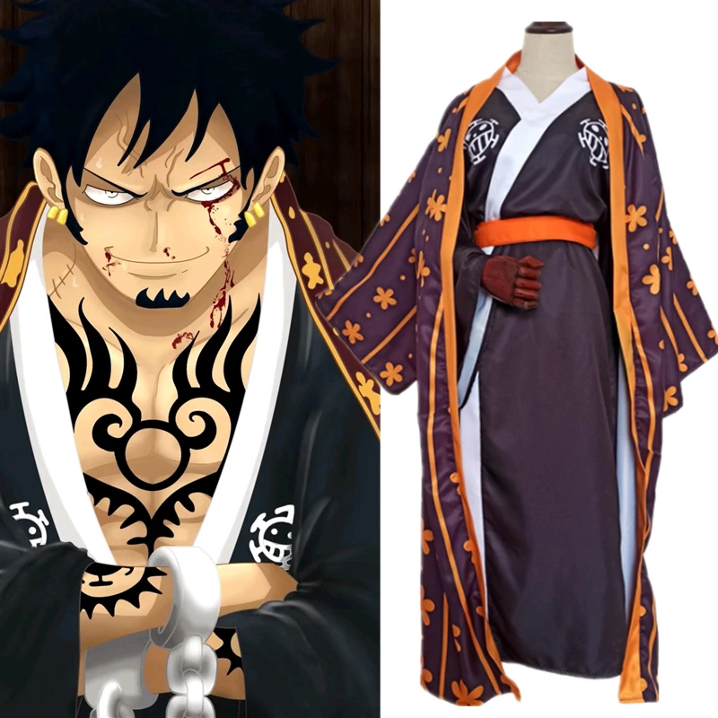 Костюм для косплея из аниме Ван-ПИС Luffy Roronoa Zoro Nami Trafalgar Law мультяшное кимоно костюм