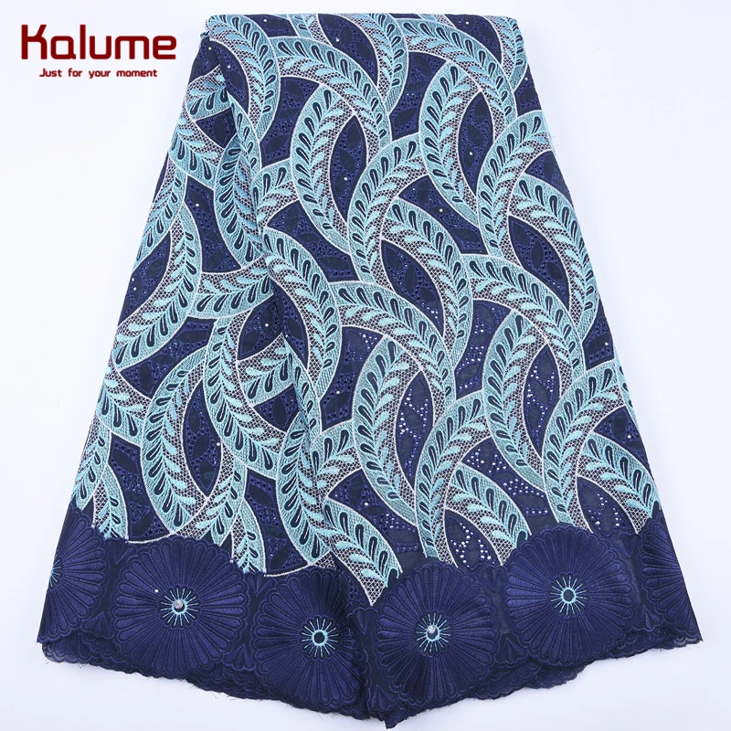 Высококачественная африканская швейцарская хлопковая кружевная ткань Kalume