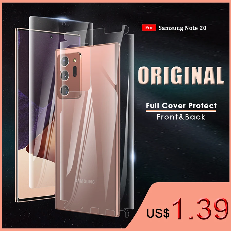 Для Samsung Galaxy Note 20 Ультра передняя + задняя полная защита экрана защитная крышка не