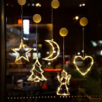 christmas led deer bells curtain light garland string fairy battery lights outdoor indoor for home wedding party new year decor