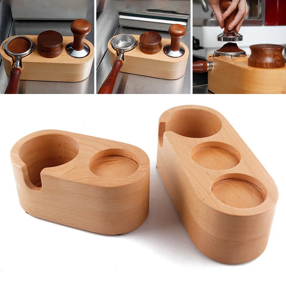 

Coffee Tamper Holder Wood Coffee Filter Tamper Holder Stand Support Base Rack Wood Coffeeware Accessories