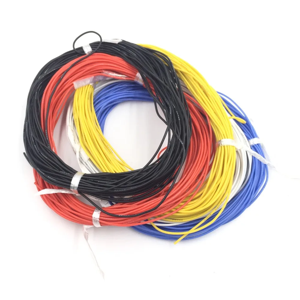 5 м/лот 22AWG силиконовый провод Ультра гибкая тестовая линия Силикагель кабель высокая температура провода мягкая Луженая Медь модель проводника