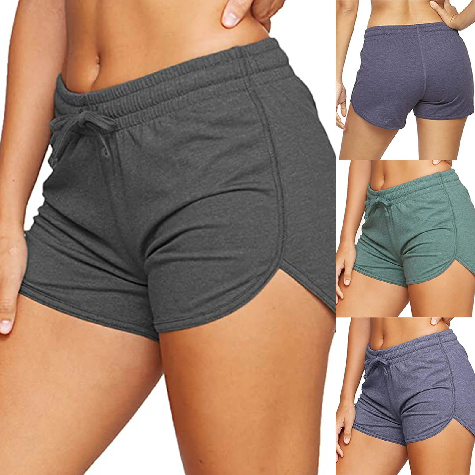 

Sexy Fashion Sport Yo-ga Solid Cotton High Waist Active Solid Shorts shorts feminino pantalones cortos de mujer